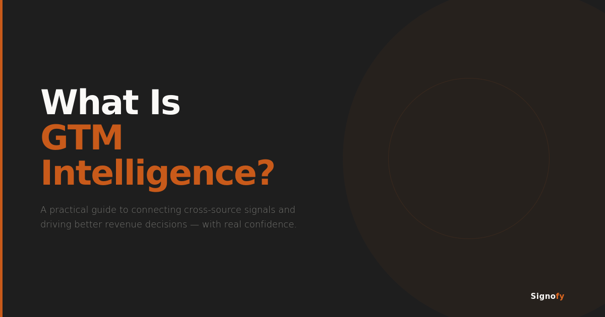 What Is GTM Intelligence? A Practical Guide to Drive Better Revenue Decisions 