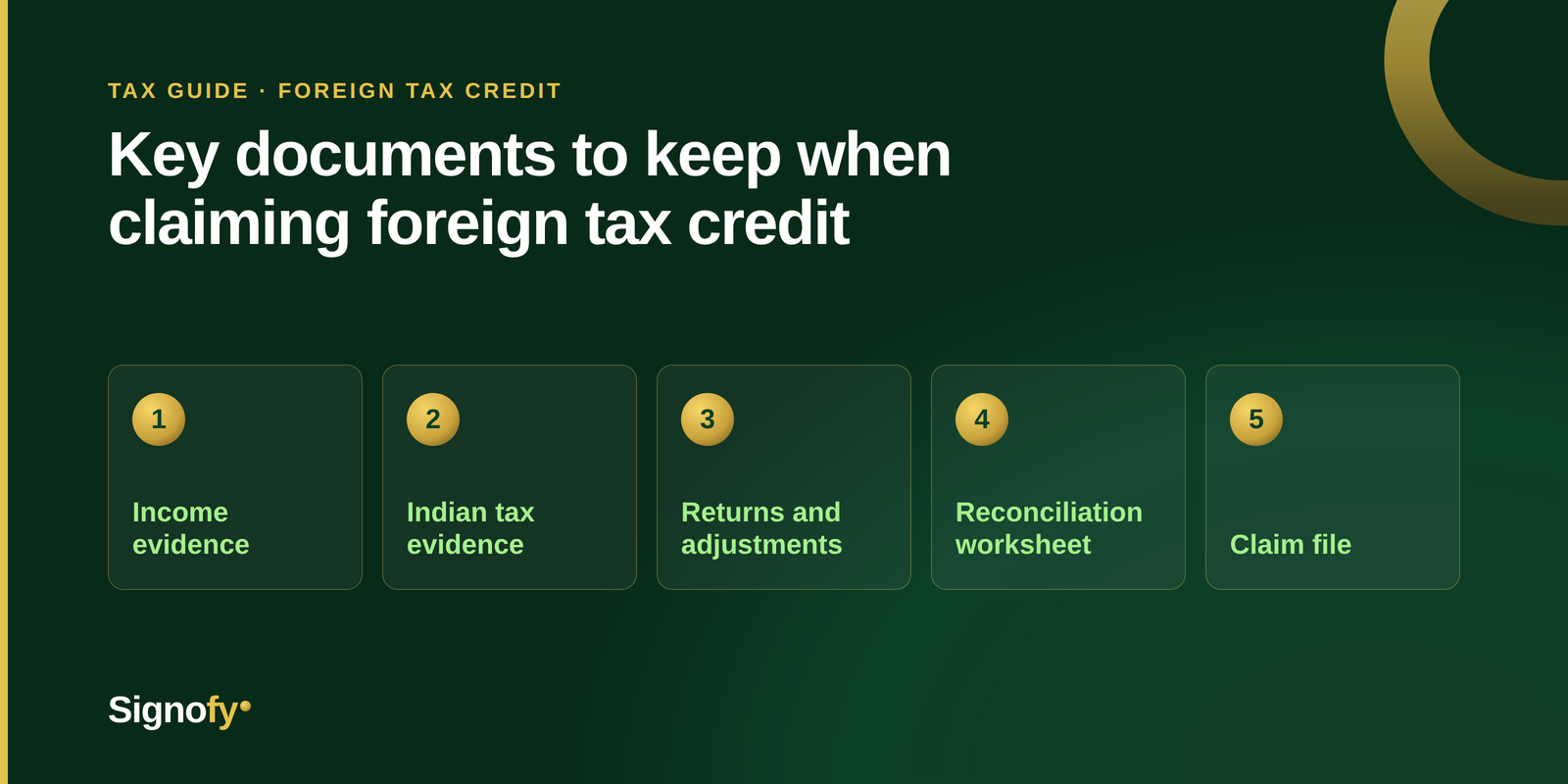 Key documents to keep when claiming foreign tax credit