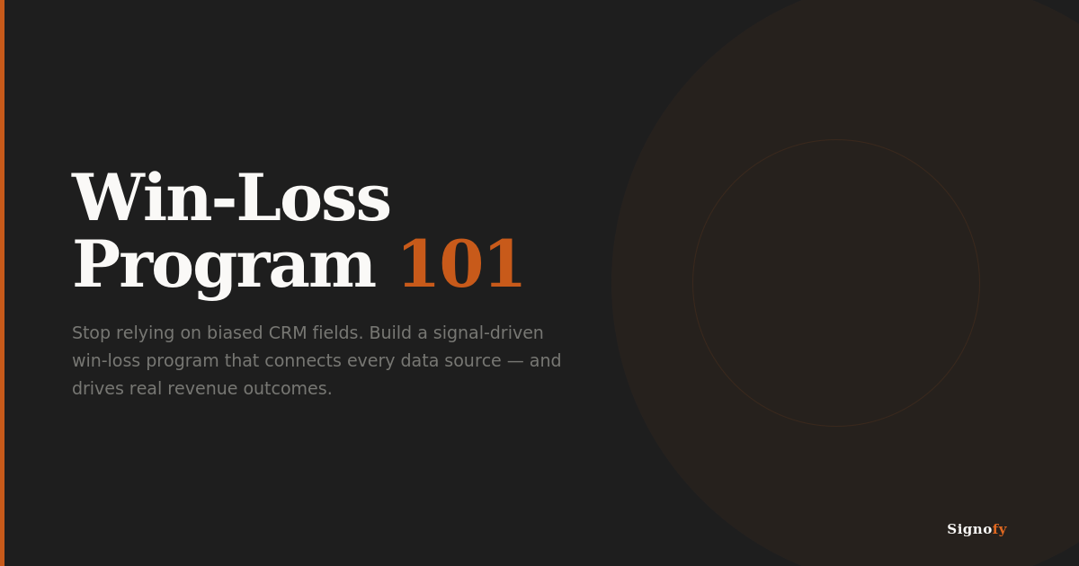 Win-Loss Program 101: How to Build a Signal-Driven GTM Intelligence Machine 